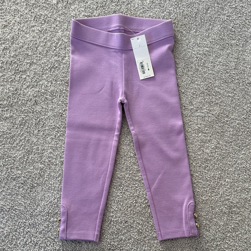 Janie and Jack Lilac Button Cuff Ponte Leggings